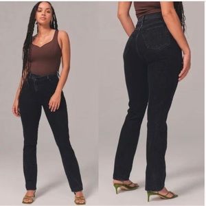 Abercrombie & Fitch Black Straight Leg Jeans